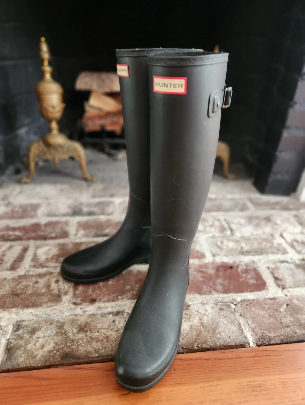 HUNTER Wellies Matt Black Riding Rain Boots